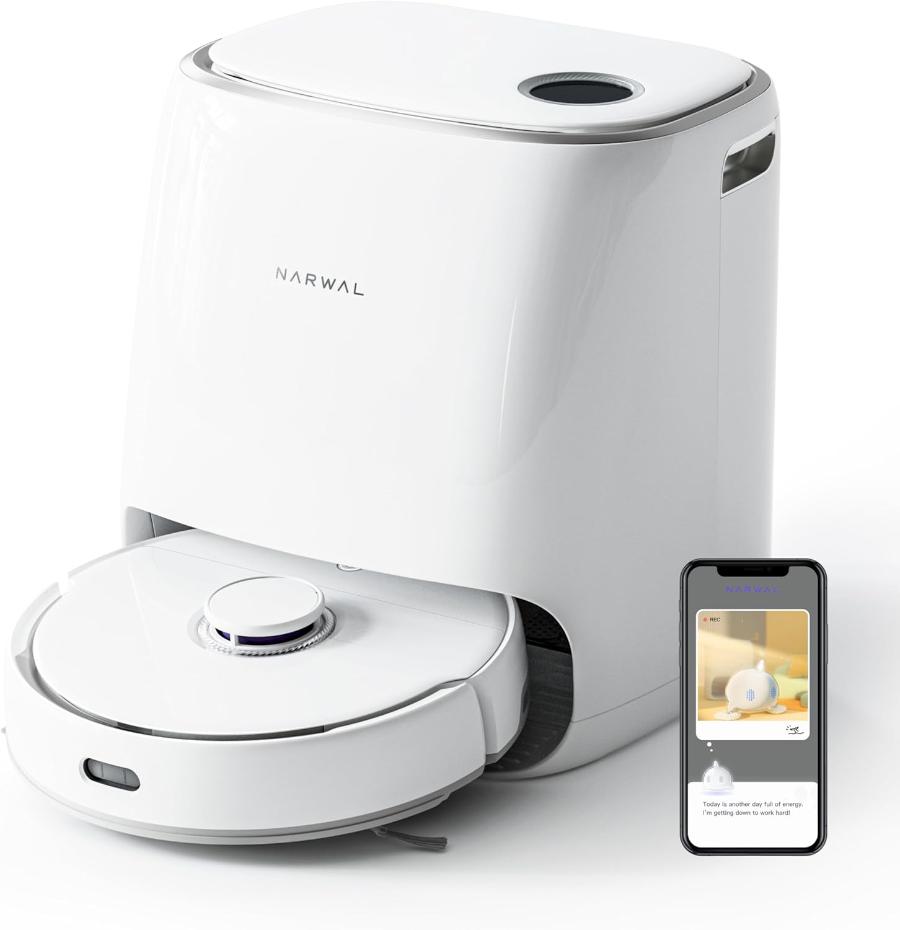 Refurbished NARWAL Freo Robot Vacuum and Mop Comb, Washing & Drying, Dirt Sense Ultra Clean, LCD Display, Smart Swing
