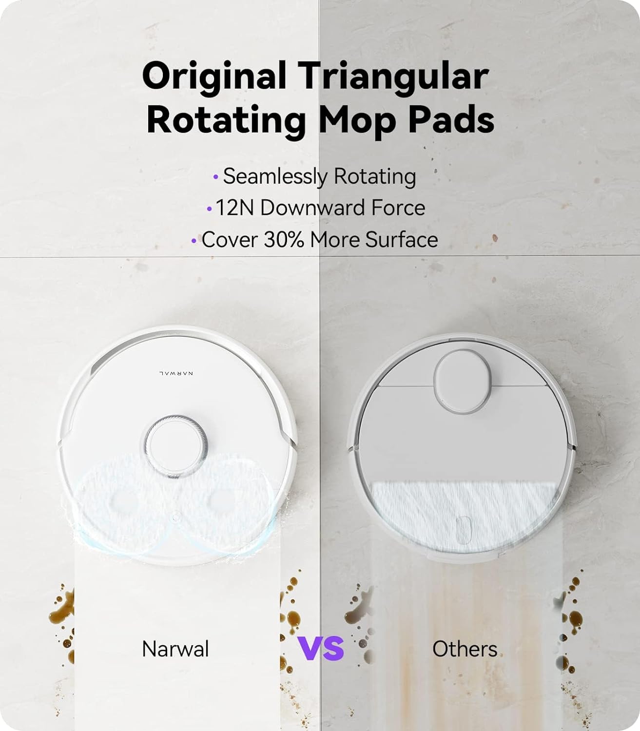 Refurbished NARWAL Freo Robot Vacuum and Mop Comb, Washing & Drying, Dirt Sense Ultra Clean, LCD Display, Smart Swing