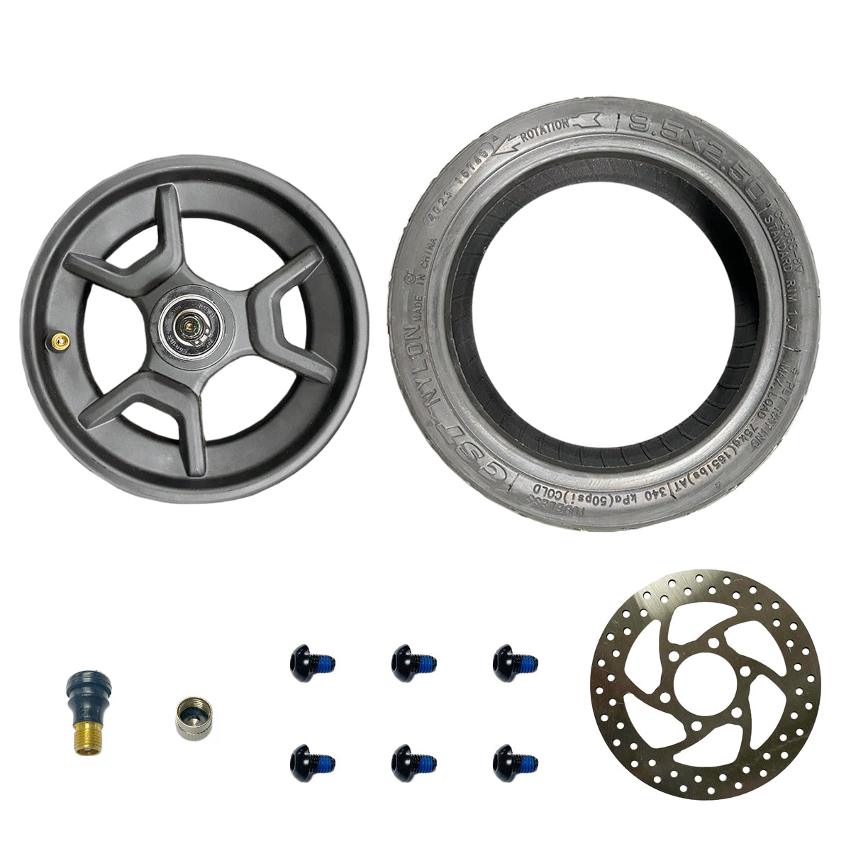 Replacement Front Wheel Assembly For NIU KQi2 KQi3 Series E-scooter, Tire & Hub Pre-installed